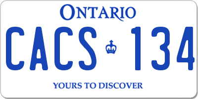 ON license plate CACS134