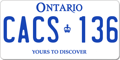 ON license plate CACS136