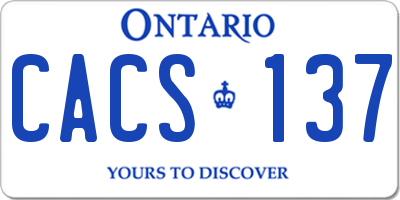 ON license plate CACS137