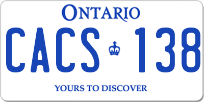 ON license plate CACS138