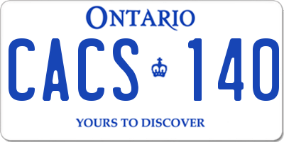 ON license plate CACS140