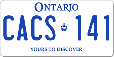 ON license plate CACS141