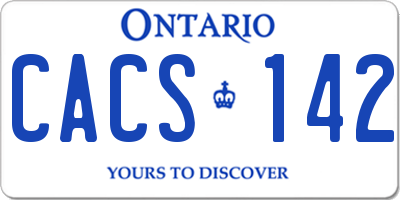 ON license plate CACS142