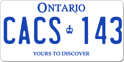 ON license plate CACS143