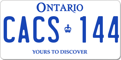 ON license plate CACS144