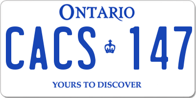 ON license plate CACS147