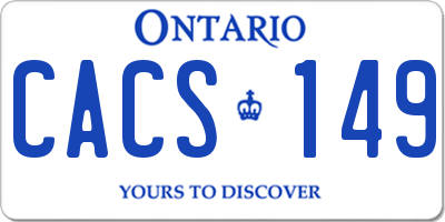 ON license plate CACS149