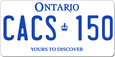 ON license plate CACS150