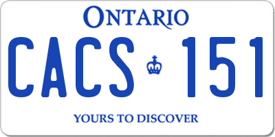 ON license plate CACS151