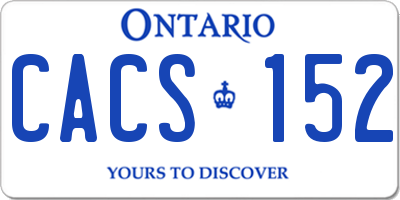 ON license plate CACS152