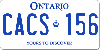 ON license plate CACS156