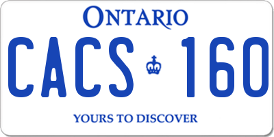 ON license plate CACS160