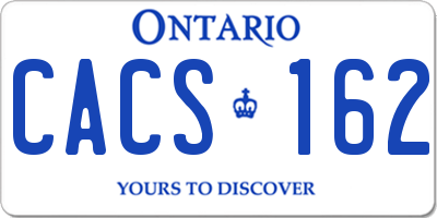 ON license plate CACS162