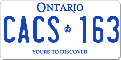 ON license plate CACS163