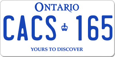 ON license plate CACS165