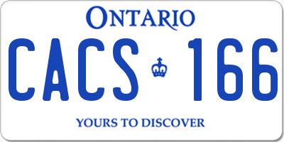 ON license plate CACS166