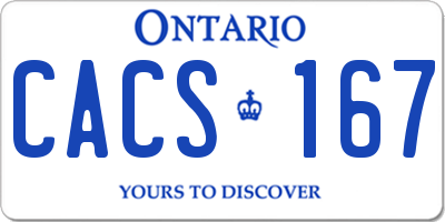 ON license plate CACS167