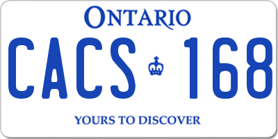 ON license plate CACS168