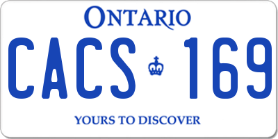 ON license plate CACS169