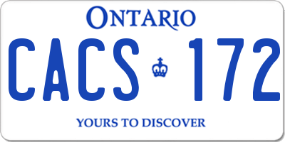 ON license plate CACS172