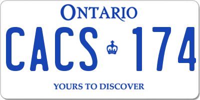 ON license plate CACS174