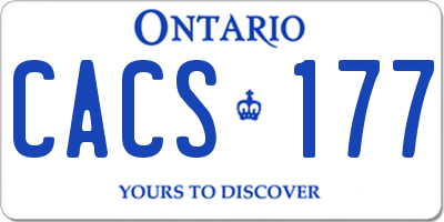 ON license plate CACS177