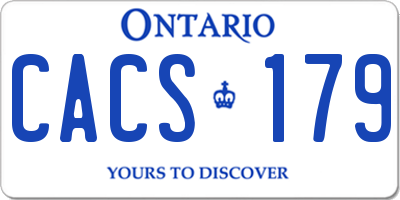 ON license plate CACS179