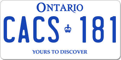 ON license plate CACS181