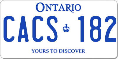 ON license plate CACS182