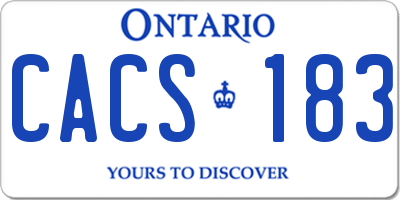 ON license plate CACS183