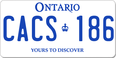 ON license plate CACS186