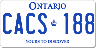 ON license plate CACS188