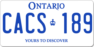 ON license plate CACS189