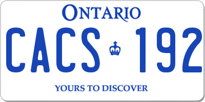 ON license plate CACS192