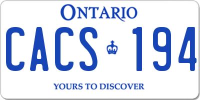 ON license plate CACS194