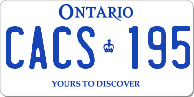 ON license plate CACS195