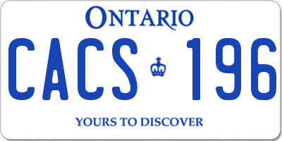 ON license plate CACS196