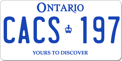 ON license plate CACS197