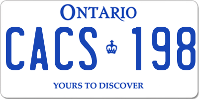 ON license plate CACS198