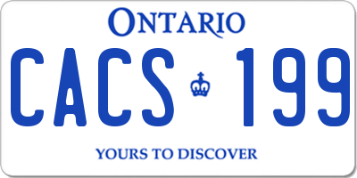 ON license plate CACS199