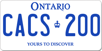 ON license plate CACS200