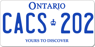 ON license plate CACS202