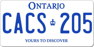 ON license plate CACS205