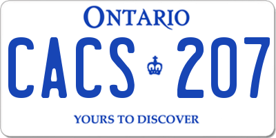 ON license plate CACS207