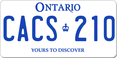 ON license plate CACS210