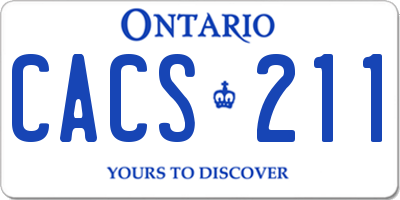 ON license plate CACS211