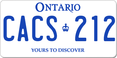 ON license plate CACS212