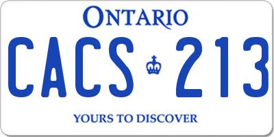 ON license plate CACS213