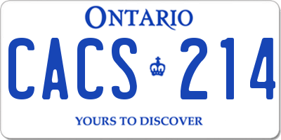 ON license plate CACS214