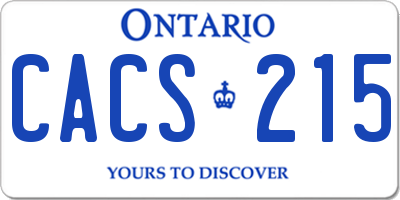 ON license plate CACS215